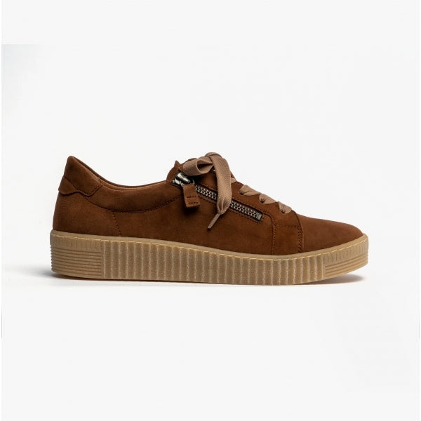 Gabor WISDOM Womens Leather Trainers Brown