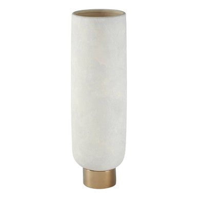 Callie White and Gold Large Pedestal Vase.