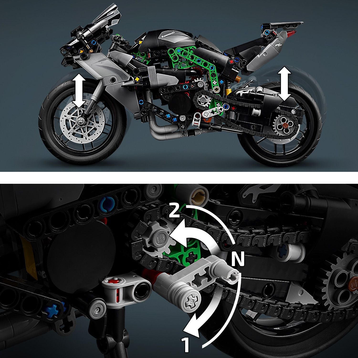 Lego Technic 42170 Kawasaki Ninja H2R Motorcycle Kit for Ages 10 & Up