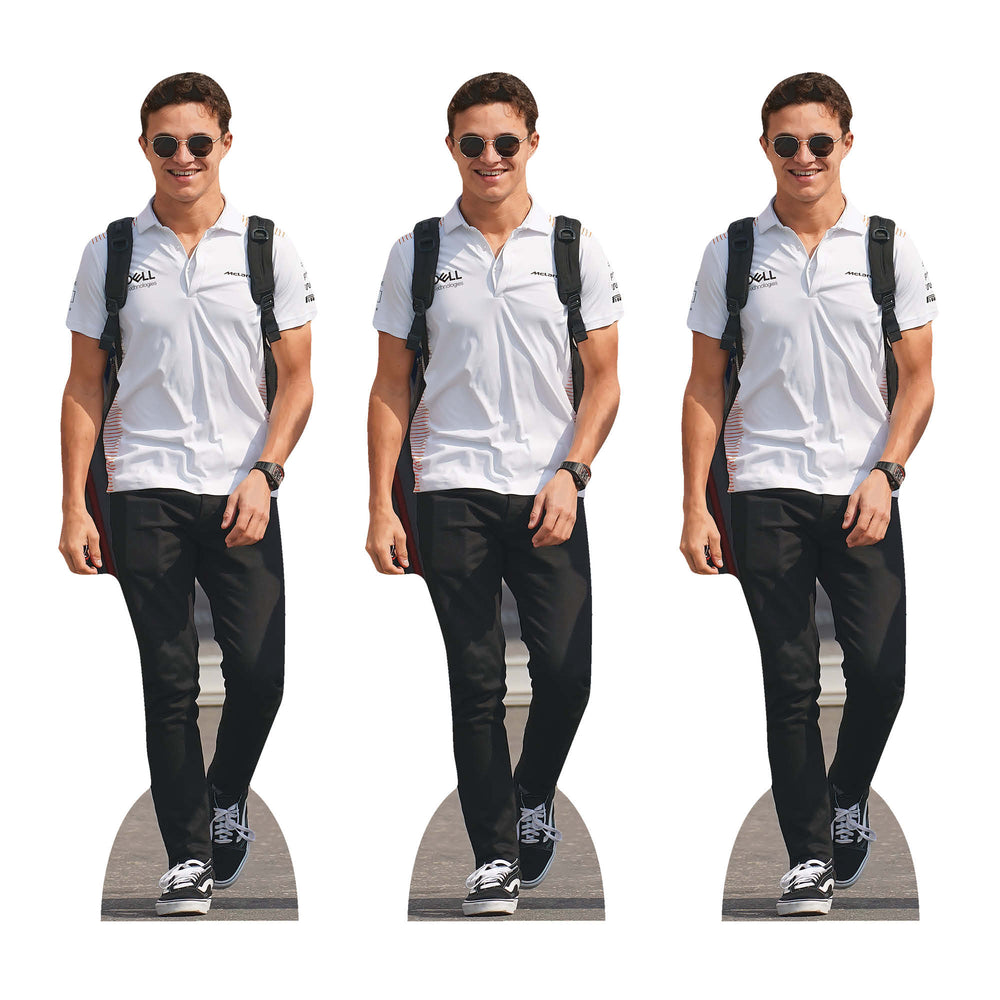 CS1196 Lando Norris Three Pack Shelf Top Cutout Cardboard Cut Out Height 31cm