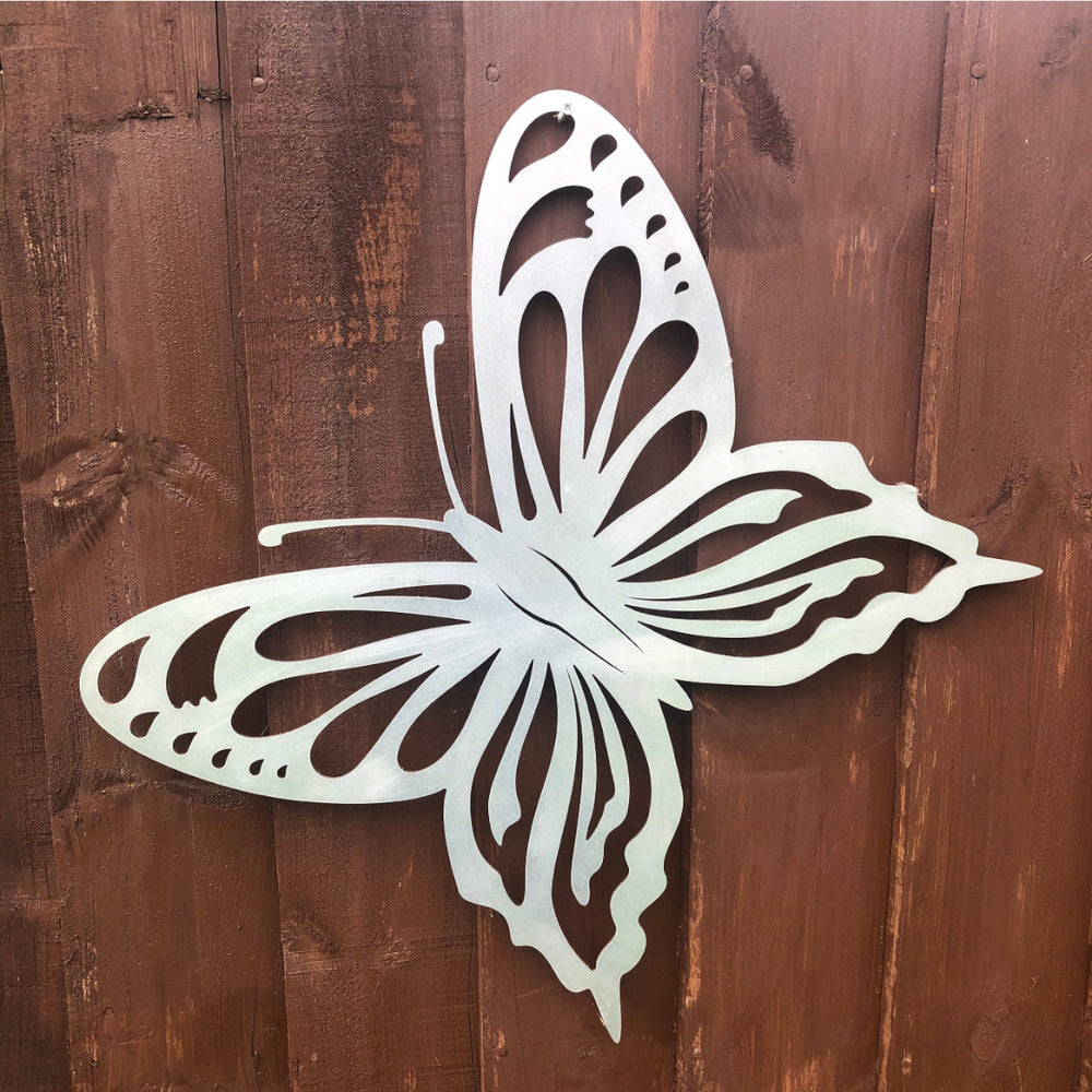 Large STEEL metal BUTTERFLY DECORATION , Home Sign , Garden Ornament , Wall feature , Animal decoration, rusted metal , butterfly sign ,