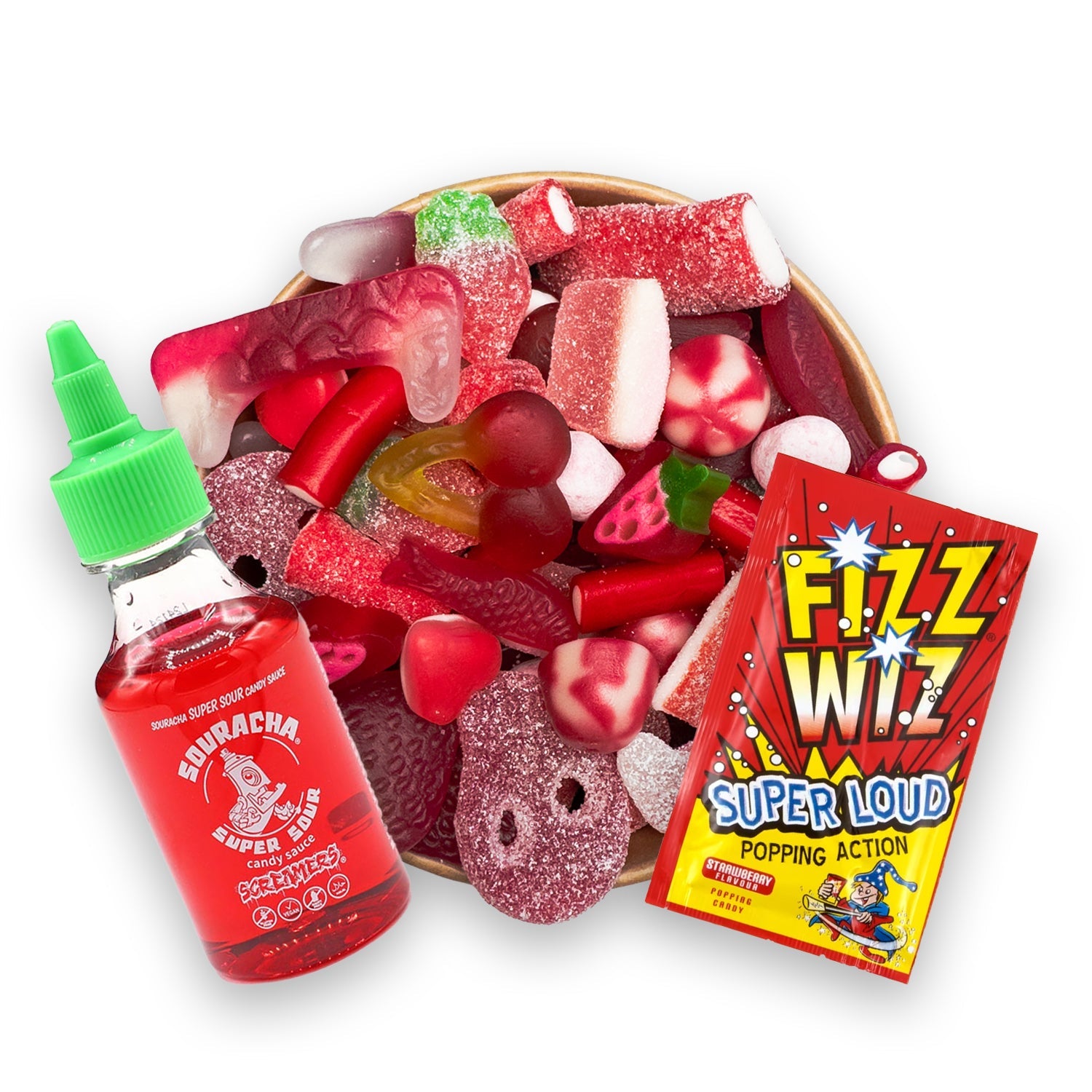 TikTok Viral Candy Bowl – Pick N Mix with Souracha Sauce & Poppin’ Candy