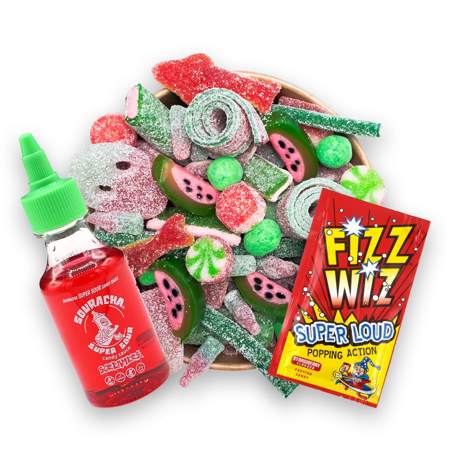 TikTok Viral Candy Bowl – Pick N Mix with Souracha Sauce & Poppin’ Candy