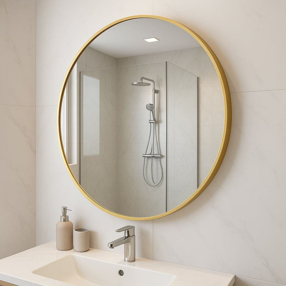 Rei - Round Gold Metal Circle Mirror - 70cm x 70cm