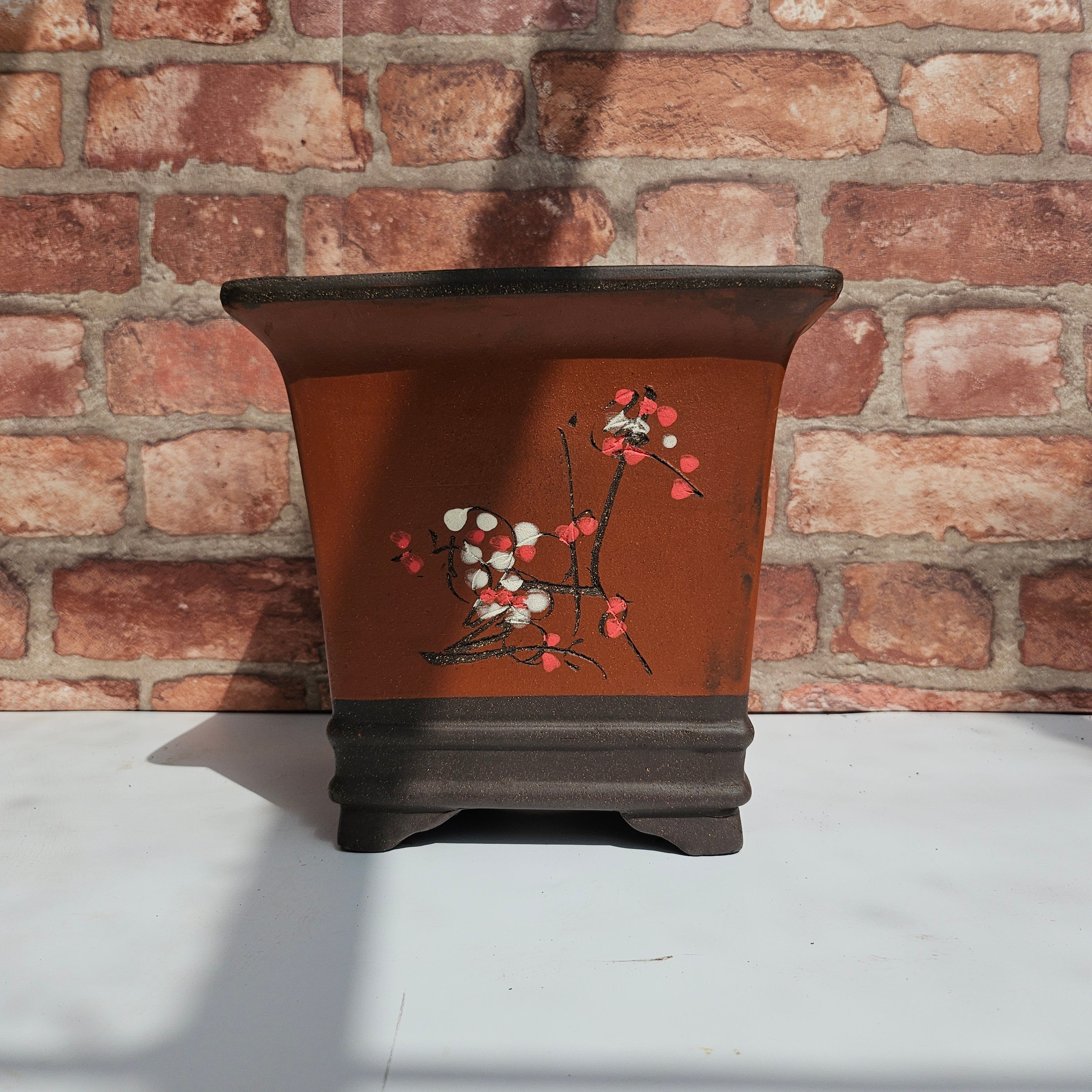 20cm Premium Unglazed Bonsai Pot | Cascade | 20cm x 20cm | Brown