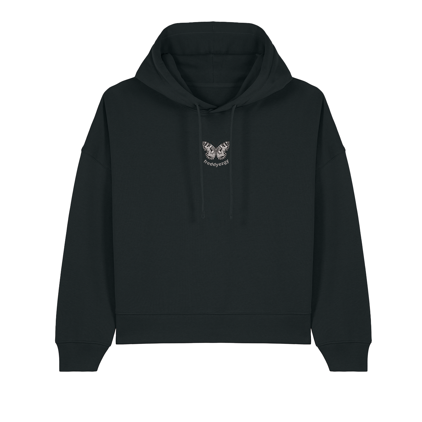 Marbled White Butterfly Cropped Hoodie - Butterfly - Unisex Relaxed Fit