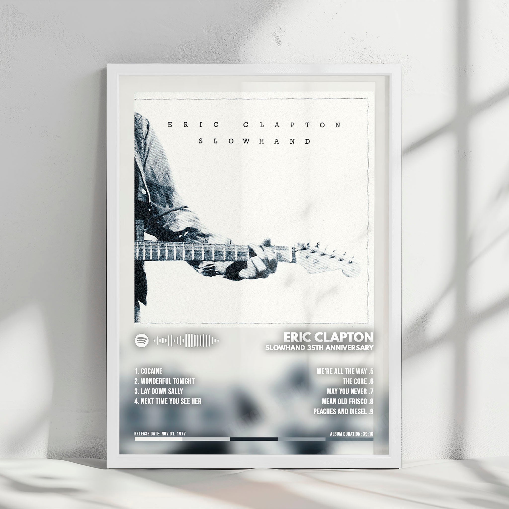 Eric Clapton "Slowhand  " Album Cover Poster - with Complete Tracklist