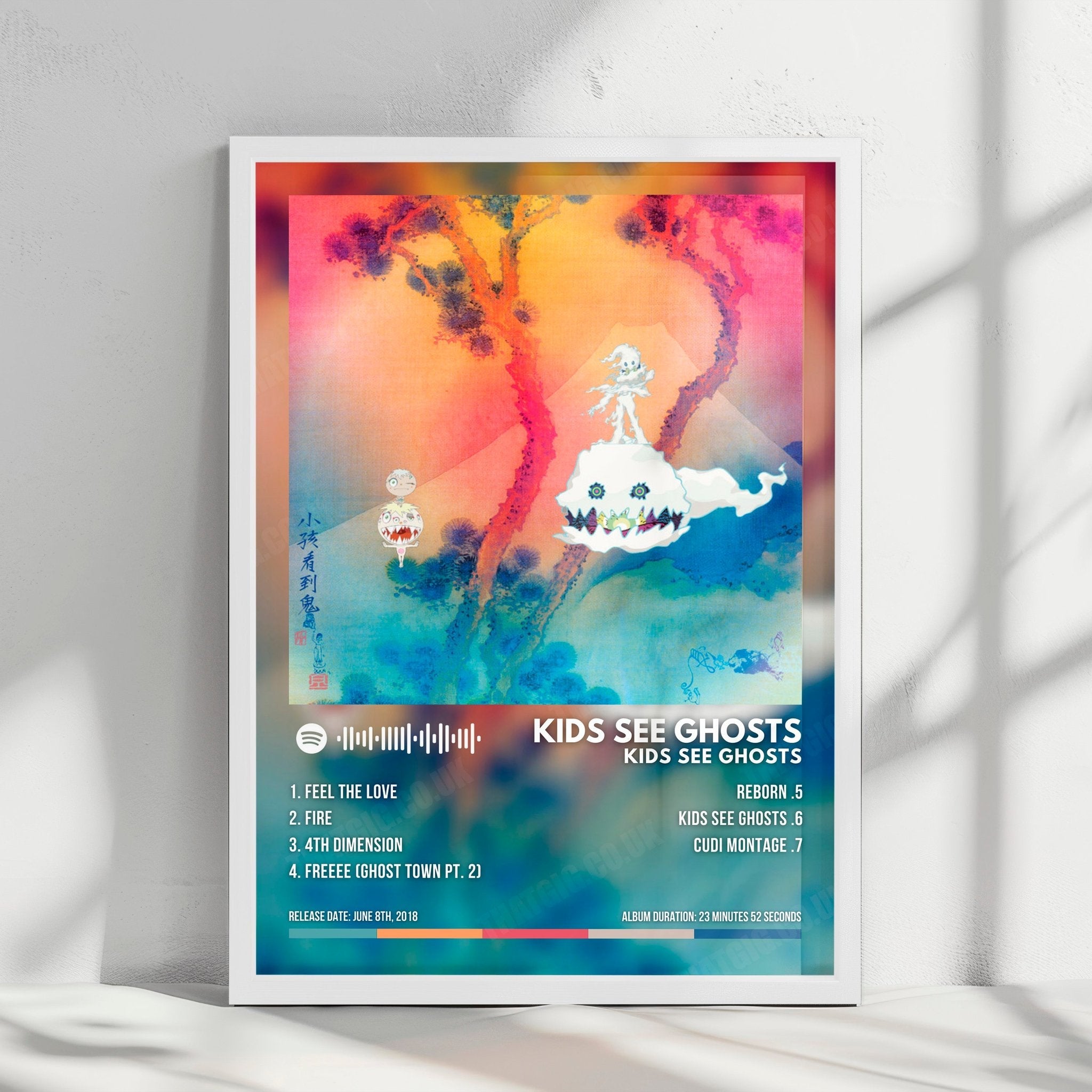 Kids See Ghosts "Kids See Ghosts" Album Cover Poster - with Complete Tracklist