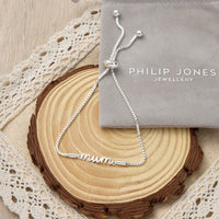 Silver Plated Mum Bracelet Created with Zircondia® Crystals with Gift Box