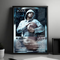 J. Cole "The Warm Up" Album Cover Poster - with Complete Tracklist
