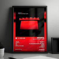 Interpol "Turn On the Bright Lights" Album Cover Poster - with Complete Tracklist