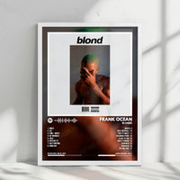 Frank Ocean "Blonde" Album Cover Poster - with Complete Tracklist