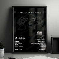 Jay-Z "The Black Album" Album Cover Poster - with Complete Tracklist