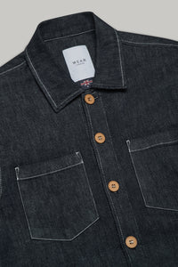 Turner Long Sleeve Shacket - Denim Stay Blue