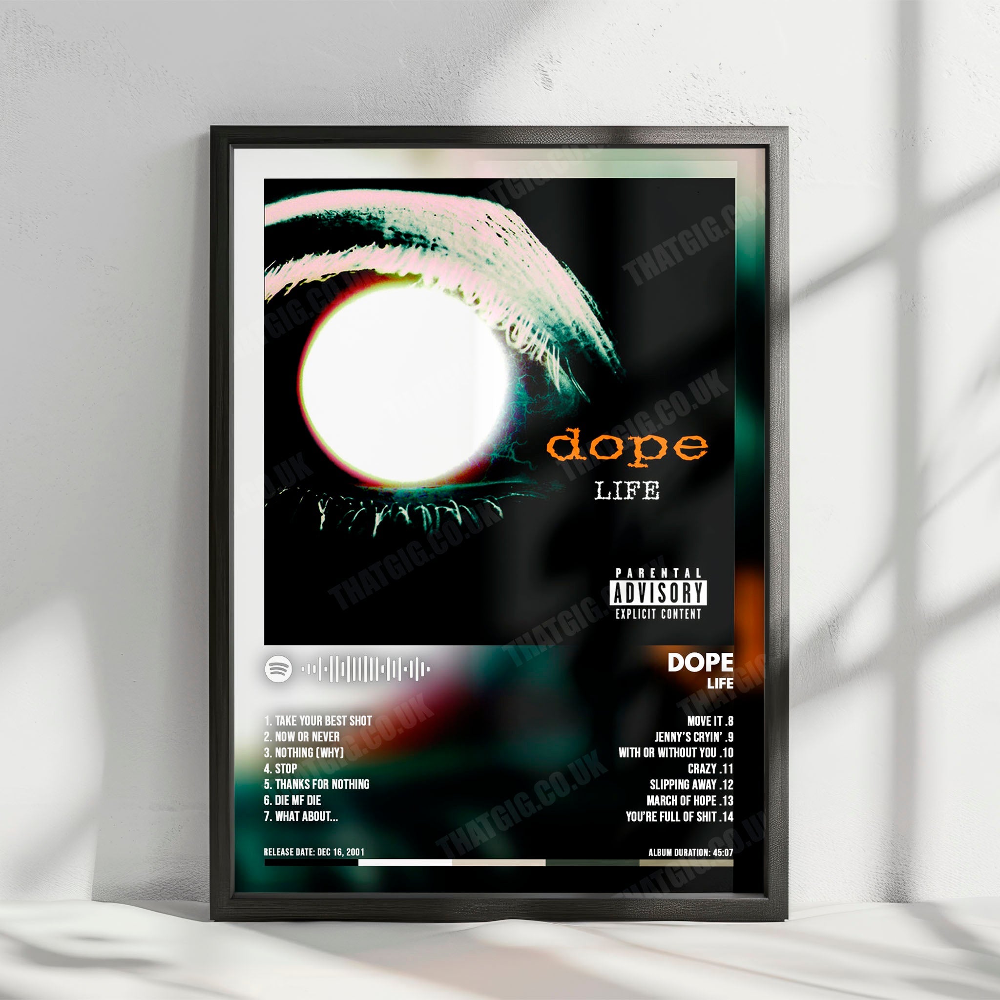 Dope "Life" Album Cover Poster - with Complete Tracklist