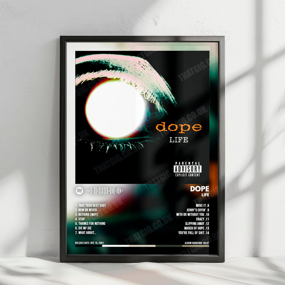 Dope "Life" Album Cover Poster - with Complete Tracklist