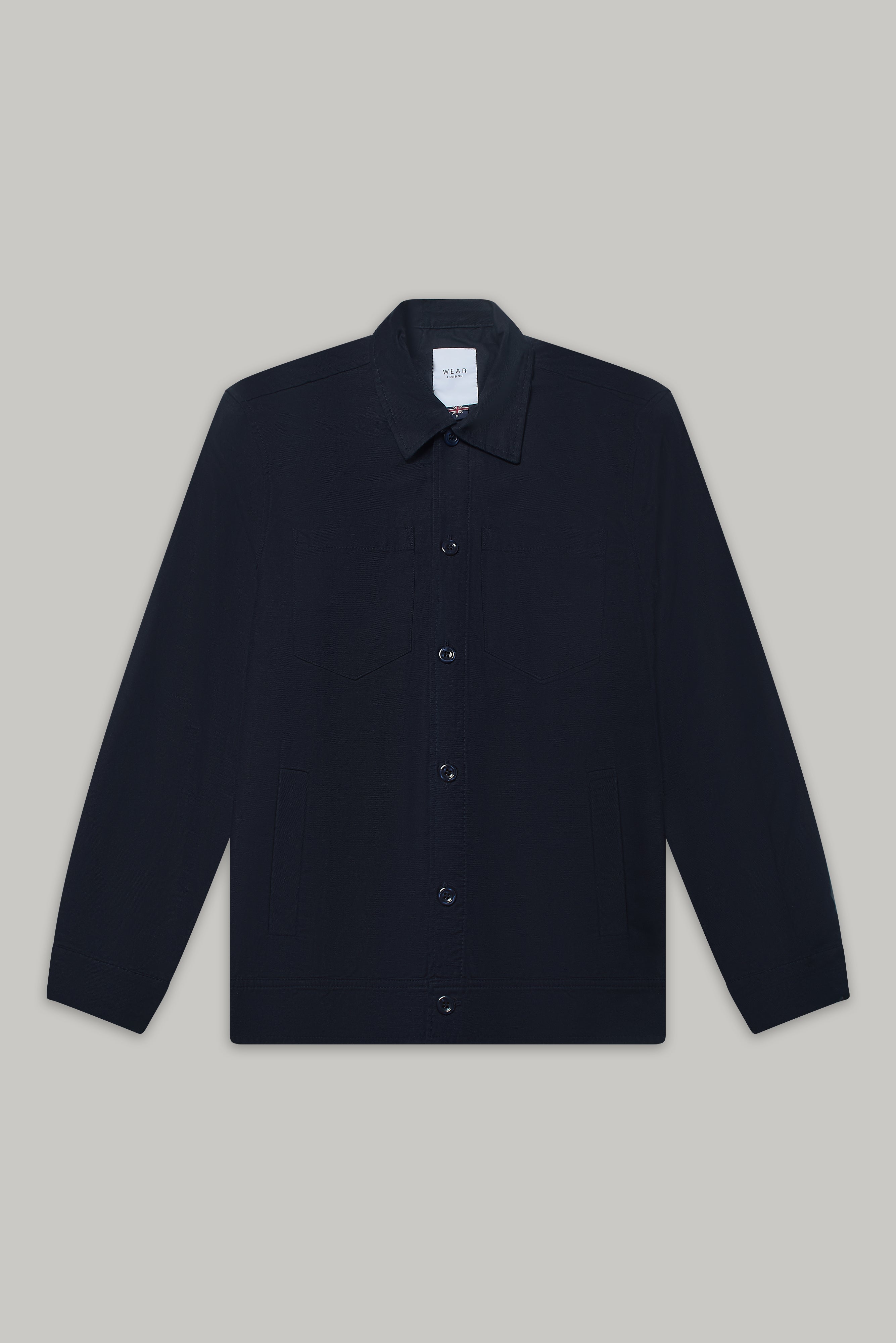 Turner Long Sleeve Jacket - Cotton Linen Navy