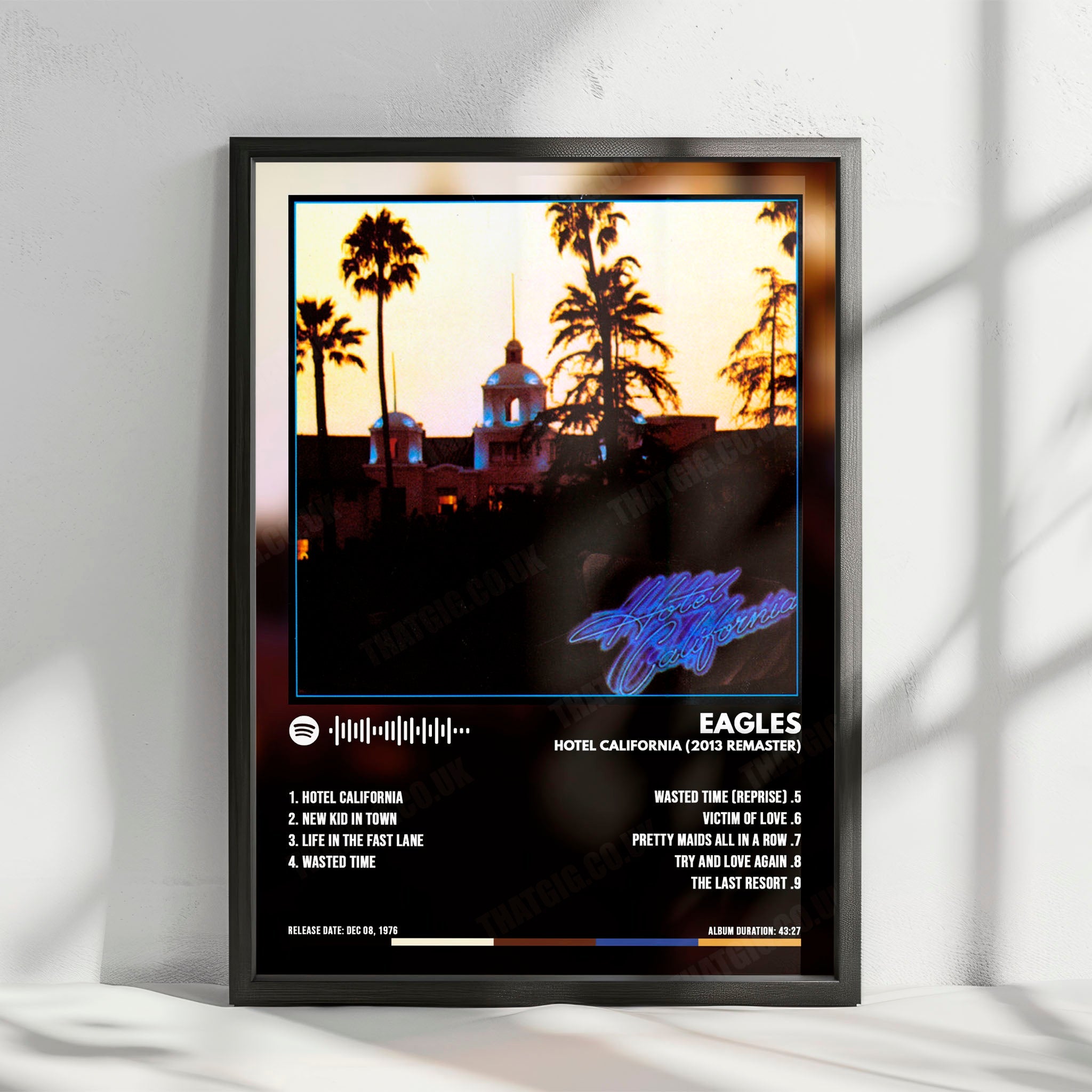 Eagles "Hotel California" Album Cover Poster - with Complete Tracklist