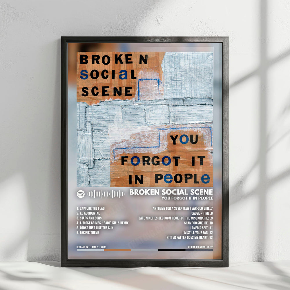 Broken Social Scene "You Forgot It in People" Album Cover Poster - with Complete Tracklist