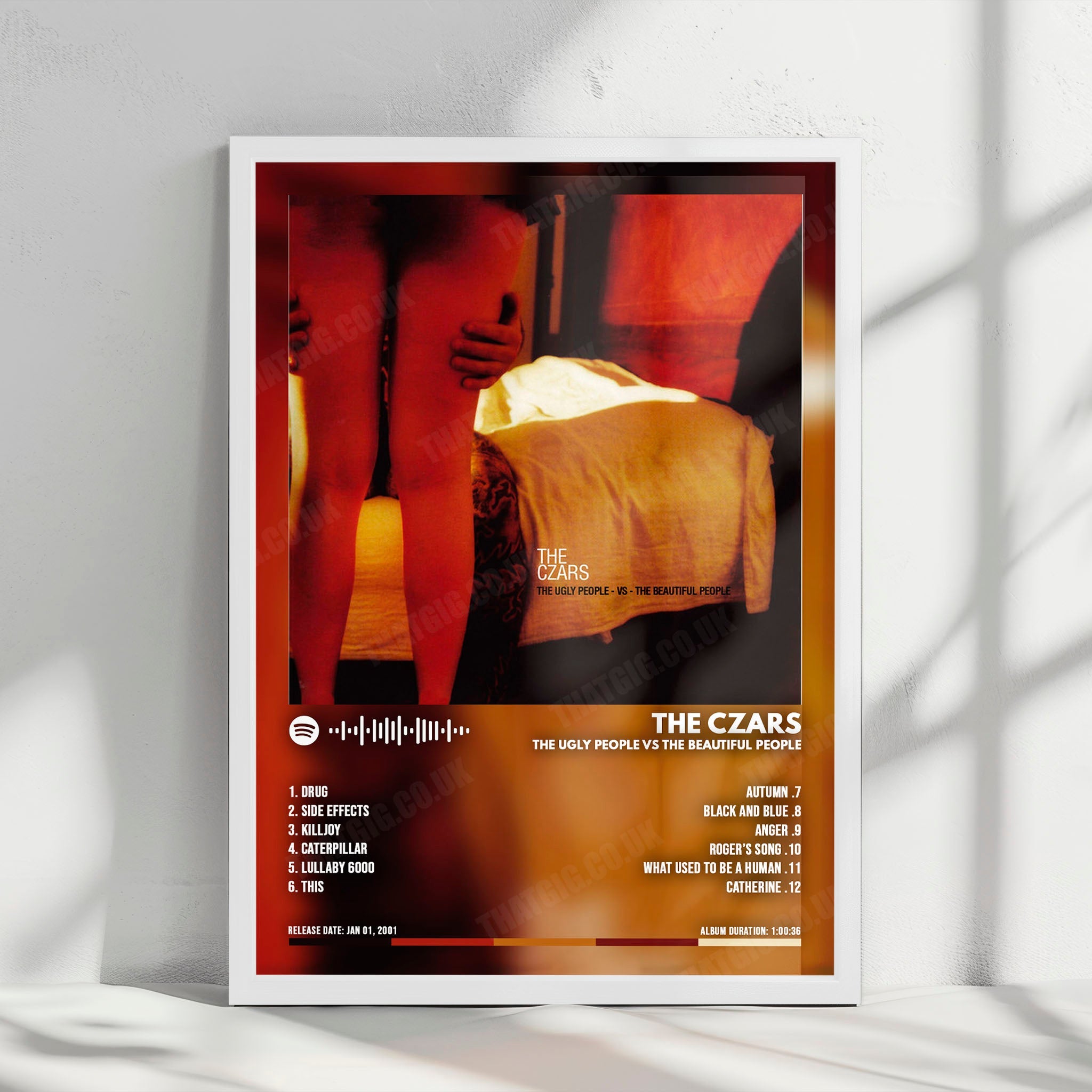 The Czars "The Ugly People vs The Beautiful People" Album Cover Poster - with Complete Tracklist