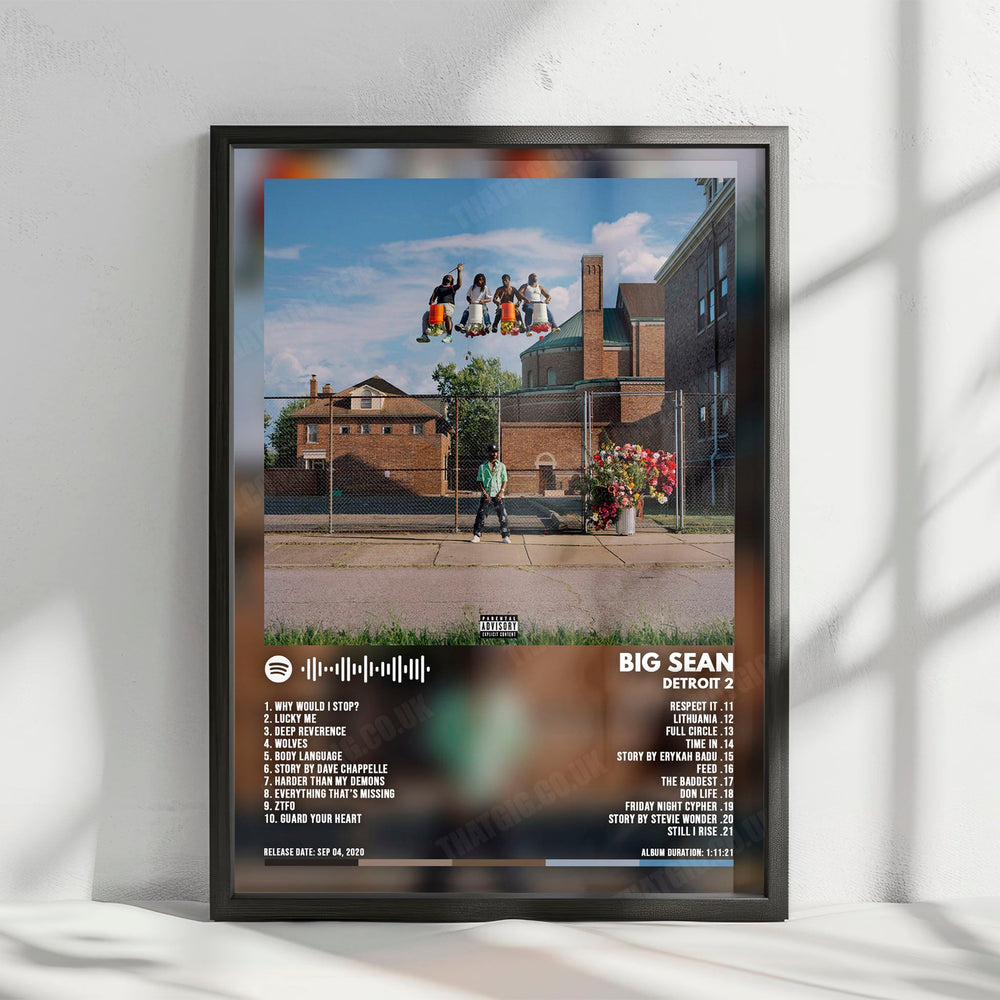 Big Sean "Detroit 2" Album Cover Poster - with Complete Tracklist