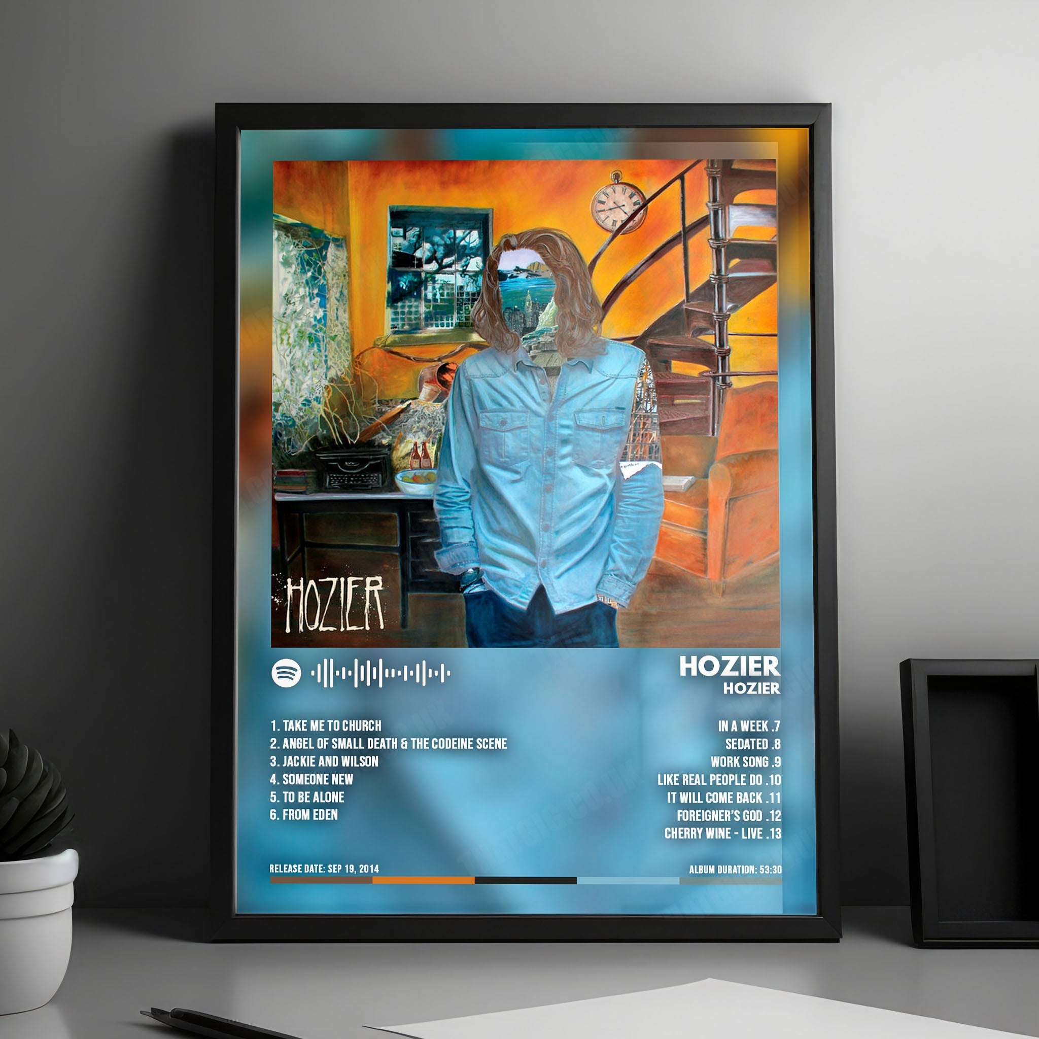 Hozier "Hozier" Album Cover Poster - with Complete Tracklist