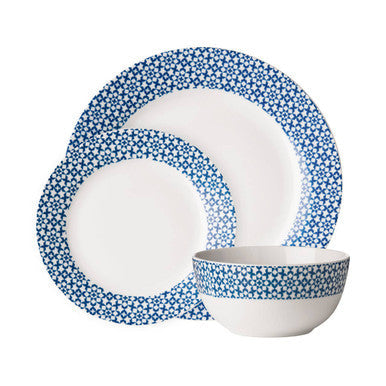Avie Casablanca 12 Piece Blue Dinner Set