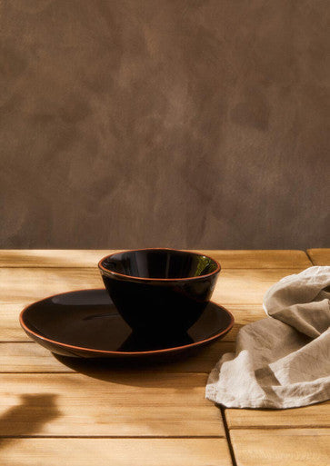 Calisto Terracotta Black Glazed Dinner Plate