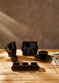 Calisto Terracotta Black Glazed Dinner Plate