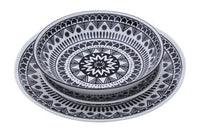 Maya 12 Piece Black And White Dinner Set