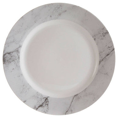 Avie 16pc White And Grey Marble Effect Dinner Set