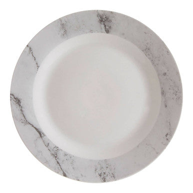 Avie 16pc White And Grey Marble Effect Dinner Set