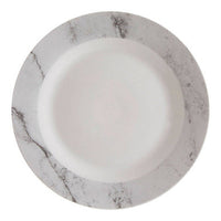 Avie 16pc White And Grey Marble Effect Dinner Set