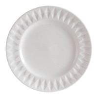 Avie 16 Piece White Embossed Dinner Set.