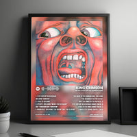 King Crimson "In the Court of the Crimson King  " Album Cover Poster - with Complete Tracklist