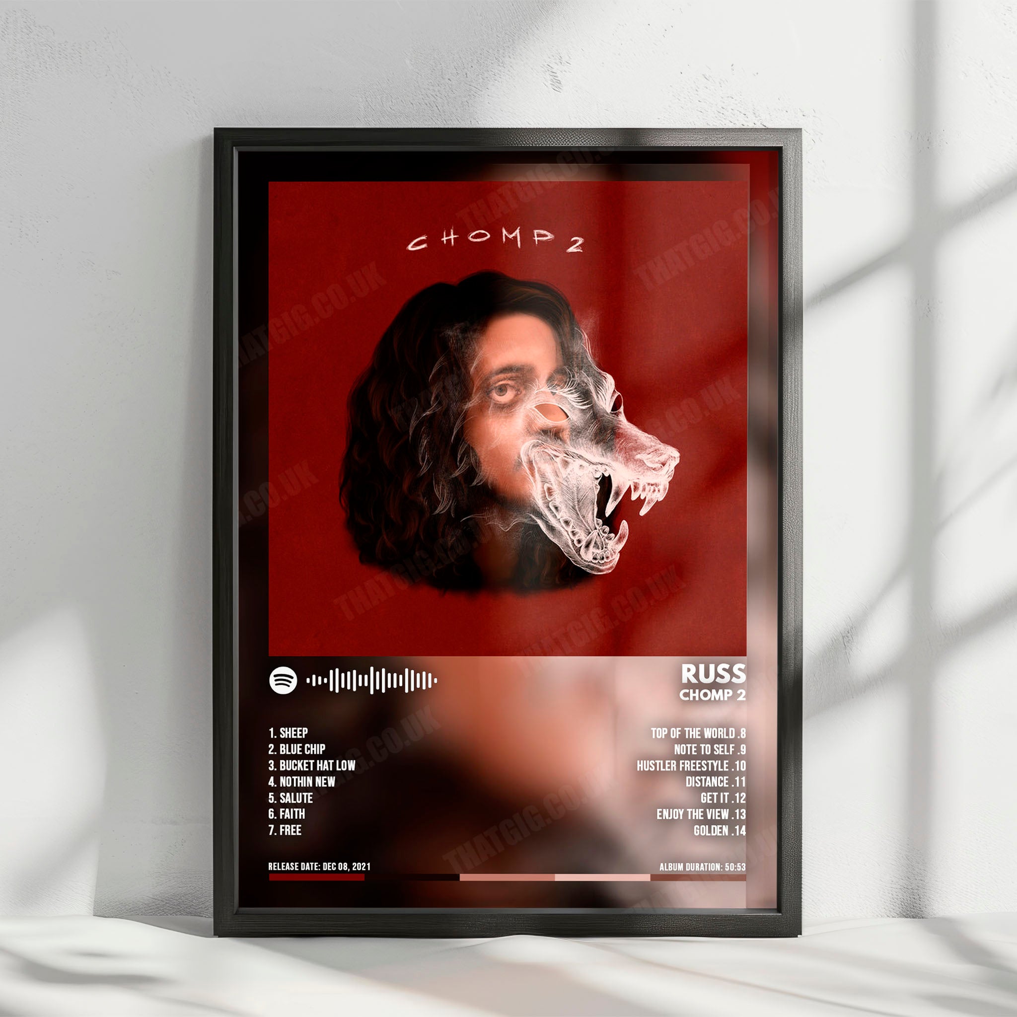 Russ "Chomp 2" Album Cover Poster - with Complete Tracklist