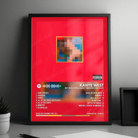 Kanye West "My Beautiful Dark Twisted Fantasy" Album Cover Poster - with Complete Tracklist