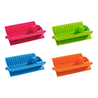 Laurie Hot Pink Dish Drainer with Cutlery Caddy