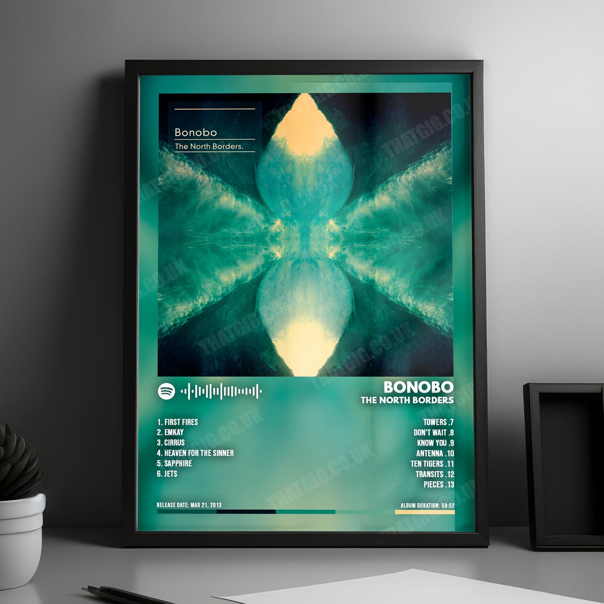 Bonobo "The North Borders" Album Cover Poster - with Complete Tracklist