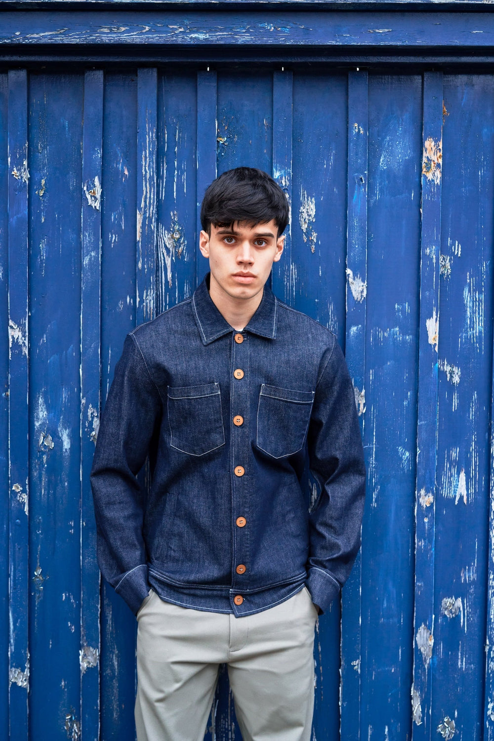 Turner Long Sleeve Shacket - Denim Stay Blue