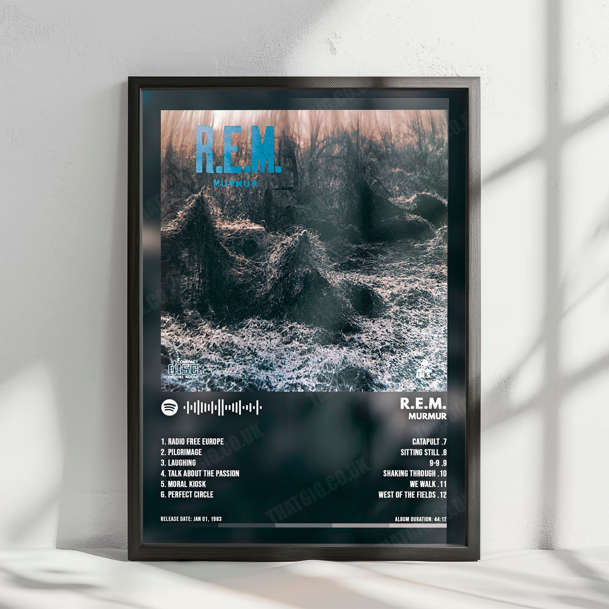 R.E.M. "Murmur" Album Cover Poster - with Complete Tracklist