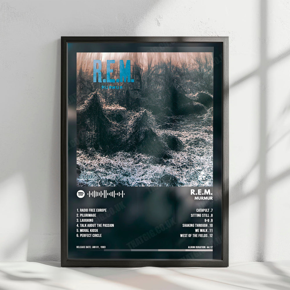 R.E.M. "Murmur" Album Cover Poster - with Complete Tracklist