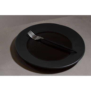 Avie 16 Piece Matte  Silver and Black Cutlery Set