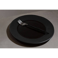 Avie 16 Piece Matte  Silver and Black Cutlery Set