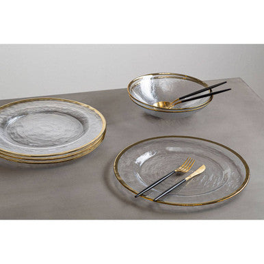 Avie 16 Piece  Black and Matte Gold Cutlery Set