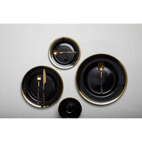 Avie 16 Piece Black Faux Marble Cutlery Set