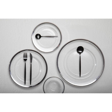 Modern Retro 16 Piece Matte Black Cutlery Set