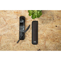 Mimo 3 Piece Black Travel Cutlery Set with Case