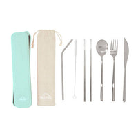 Mimo 6 Piece Silver Travel Cutlery Set with Case