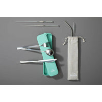 Mimo 6 Piece Silver Travel Cutlery Set with Case